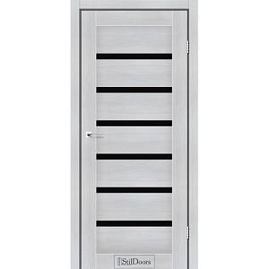 Дверне полотно FLORIDA StilDoors Кремовое дерево (800*2000) ПВХ, стекло черное