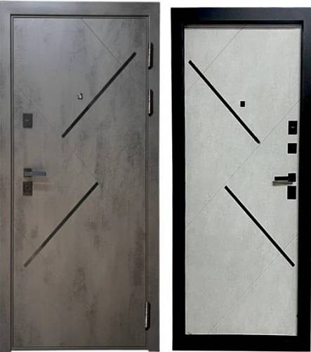 Двері вхідні Портала серія Тріо Кіото Оксид темний/бетон сніжний 950*2040 права