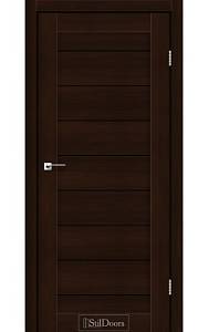 Дверне полотно TANZANIA StilDoors Каштан (800*2000) ПВХ, стекло черное