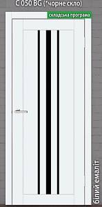 Дверь  Doors Smart С050 Эмалит белый (800*2000) ПП, черное стекло