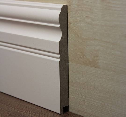 Плінтус МДФ Супер Профіль h 145 Білий (Американський) ПП16145 (2800х144х16мм) (4 шт/уп)