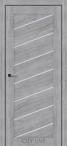 Дверне полотно GRANDIN City Line (600 х 2000, Рустік Авіньйон Сірий, Сатин білий)
