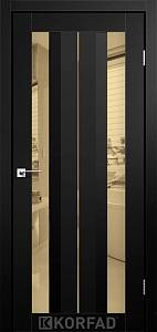 Двери Korfad Aliano AL-01 Super Pet черная 800*2000 зеркало бронза двухстороннее
