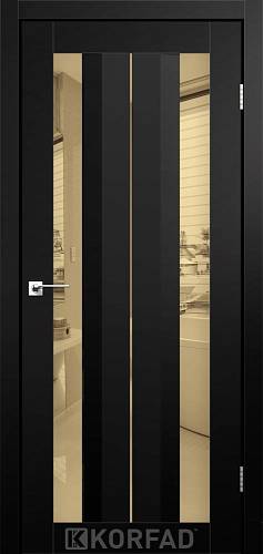 Двери Korfad Aliano AL-01 Super Pet черная 800*2000 зеркало бронза двухстороннее