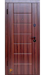 Двері вхідні Форт Нокс Сити Орех шоколад/біла структура 850 х 2030права квартира