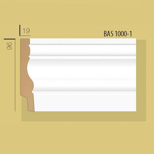 Плінтус Decolux BAS тисячі білий 96 * 19 * 2400мм (16шт/уп)