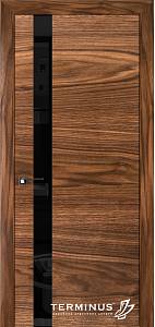 Дверь Терминус Urban  21 шпон Горіх Американський  (800*2000) чорне скло