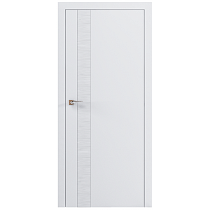 Дверь Родос Wave V белая матовая (800*2000) окрашенная, глухая+вертикальная 3D вставка