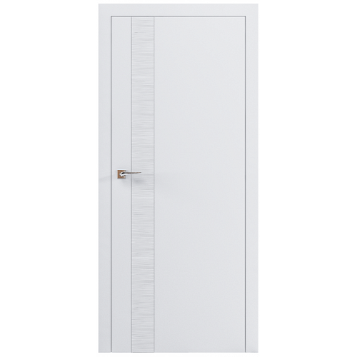 Дверь Родос Wave V белая матовая (800*2000) окрашенная, глухая+вертикальная 3D вставка