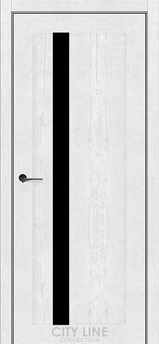 Дверне полотно City Line BLANKET Рустік Авіньйон Білий/Рустік Авіньйон Сірий  Чорне скло (800*2000)