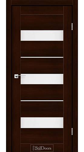 Дверне полотно MEXICO StilDoors Каштан (800*2000) ПВХ, стекло сатин