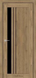 Дверне полотно BELLANO 800 х 2000, Дуб Крафт, Чорне скло