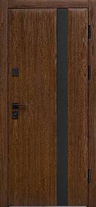 Двері вхідна Форт Нокс Крафт Термо Дуб золотий+Чорний 9005/Біле дерево 850 ліва