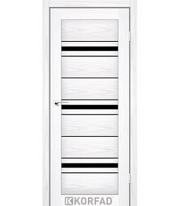 Двери Korfad Florence FL-02 РР белая мадрина 800*2000 стекло черное