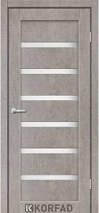 Двери Korfad Porto РR-01 лайт бетон 0,80х2 стекло сатин белый