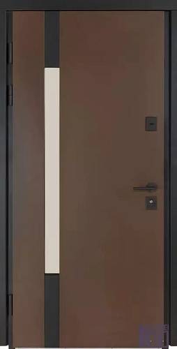 Двері Вхідні Булат Сottage мод.705/ 431 Metalic Wood/ Дуб Темний  стеклопакет (вулиця) 950 праві  Kale