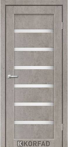Двери Korfad Porto РR-01 лайт бетон 0,80х2 стекло сатин белый