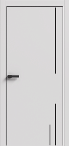 Дверь Терминус LIGHT ПК-10 (800*2000мм) Білий мат ПП  глуха, чорний торець, чорний молдінг