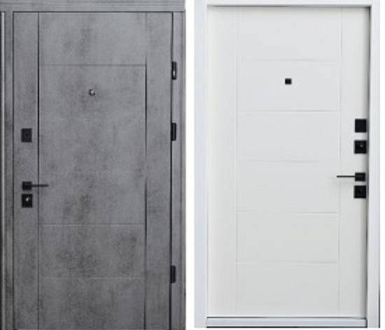 Вхідні двері Straj Parallel Securemme (860/870*2040) Бетон темний/білий матовий