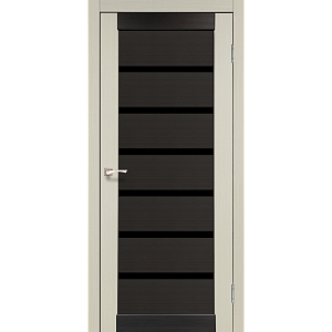 Двери Korfad Deluxe Porto Combi Deluxe PCD-02 дуб беленый/венге 0,70х2 стекло черное