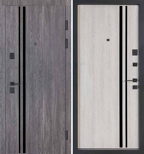 Двері Вхідні Булат В-81 (квадро) мод.584 Дуб немо карбон/Дуб немо лате (Кале) 850 мм праві