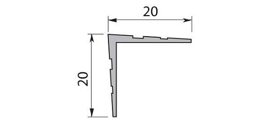 696-03 Порог Омис (20*20мм) угол фигурный золото (1800мм)