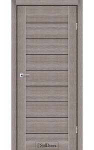 Дверне полотно TANZANIA StilDoors Трюфель (800*2000) ПВХ, стекло черное (СК)