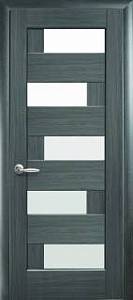 Дверне полотно Новий стиль Пиана grey (600*2000) ПВХ De Luxe стекло сатин