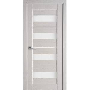 Дверное полотно Riko DELA клен молочный 800*2000 екошпон 38 мм стекло сатин(СК)