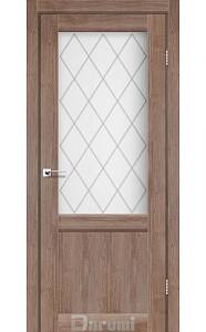 Дверь межкомнатная Darumi Galant-01 Орех бургун (800*2000) стекло сатин + ромб графит D1