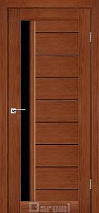 Дверь межкомнатная Darumi Bordo Орех роял (800*2000) стекло черное