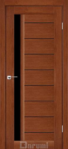 Дверь межкомнатная Darumi Bordo Орех роял (800*2000) стекло черное