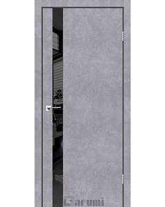 Дверь межкомнатная Darumi Plato Line PTL-04 Серый бетон (800*2000) черная кромка глухое