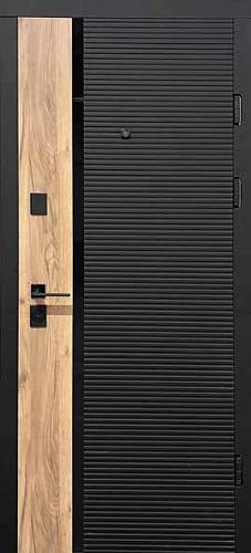 Двери Входные Магда тип 2 модель MG 632,1/526 Софт-тач черный/крафт зол/суп белый (кварт.)850ліва