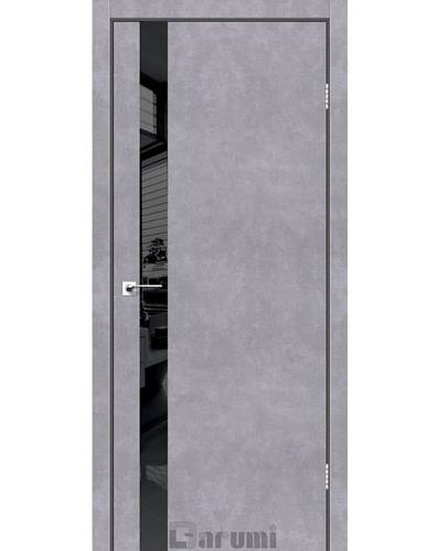 Дверь межкомнатная Darumi Plato Line PTL-04 Серый бетон (800*2000) черная кромка глухое