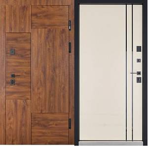 Двері вход уличная Abwehr LP-12 Supreme(Termix) 960х2050( Метал Lampre Дуб темний/білий) терморозрив