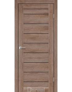 Дверь межкомнатная Darumi Leona Орех бургун (800*2000) стекло черное(Ск_Д)