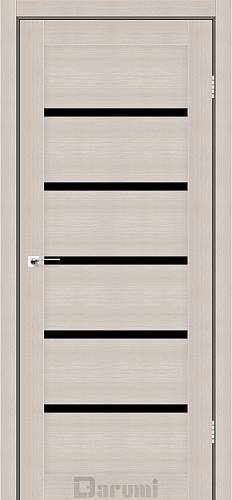 Міжкімнатні двері Дарумі Тіна Дуб Мембау (800*2000) чорне скло