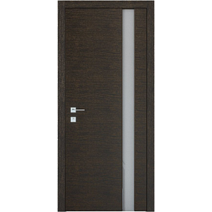 Дверь Rodos Flat графит (800*2000) ПВХ, полустекло белый глянец