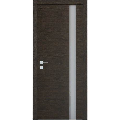 Двері Rodos Flat графіт (800 * 2000) ПВХ, полустекло білий глянець