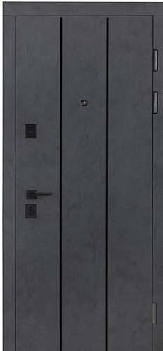 Двері Вхідні Булат Ультра (Квадро) мод.535 Бетон антрацит/ бетон сніжний 950права СЧ