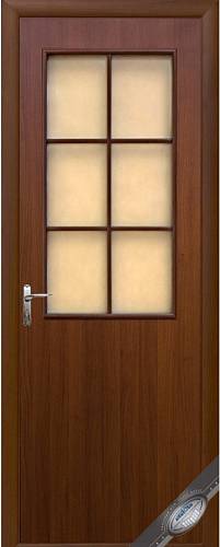 Н.С.-70 Дверное полотно Стандарт орех (700*2000) финиш бумага, рамка+стекло сатин