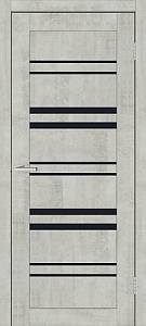 Дверь  Doors Smart С017 Бетон светлый (800*2000) ПВХ, черное стекло)