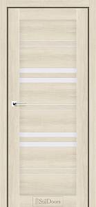 Дверне полотно SLOVENIA StilDoors Атлантик крем (800*2000) ПВХ, стекло сатин