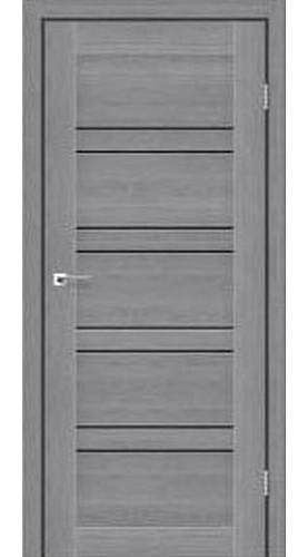 Дверне полотно Antalya DeLuxeПВХ Дуб Пепельный (800*2000) стекло черное  (СК)