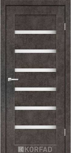 Двери Korfad Porto РR-01 лофт бетон 0,80х2 стекло сатин белый