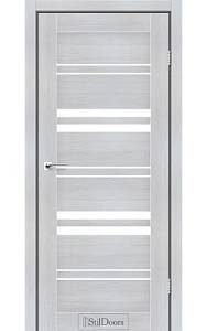 Дверне полотно SLOVENIA StilDoors Кремовое дерево (800*2000) ПВХ, стекло сатин (СК)