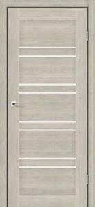 Дверне полотно Antalya DeLuxeПВХ Дуб Альба (700*2000) стекло сатин  (СК)