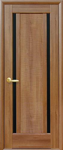 Двері Новий Стиль Луїза золота вільха (600*2000) ПВХ De Luxe скло BLK