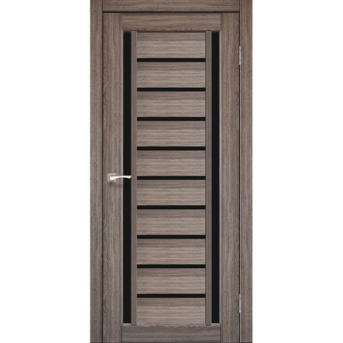 Дверь Korfad Deluxe Valentino VLD-03 дуб грей 0,80х2 стекло черное